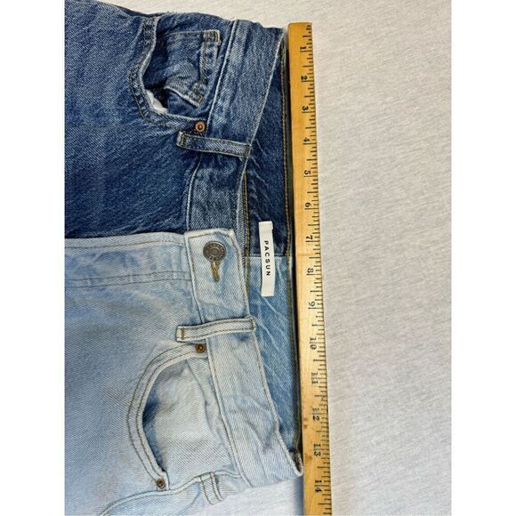 Pacsun High Rise Straight Leg Two Toned Color Block Jeans Sz 28 - Picture 7 of 10